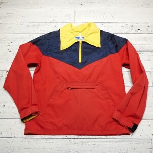 VINTAGE Powderhorn Mountaineering Jacket XL Red Anorak Windbreaker Jackson Hole